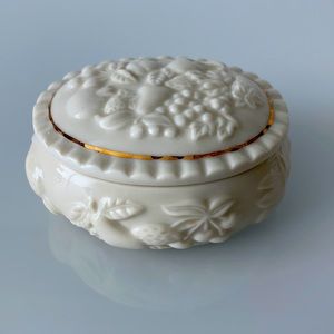 1998 Trinket Box by Lenox in Ivory with Gold